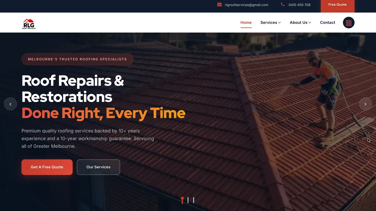 Roofing Services Website screenshot 1