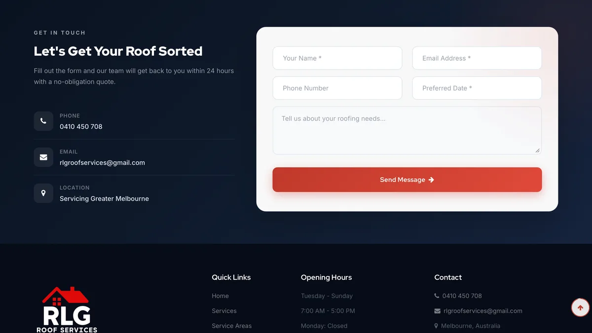 Roofing Services Website screenshot 3